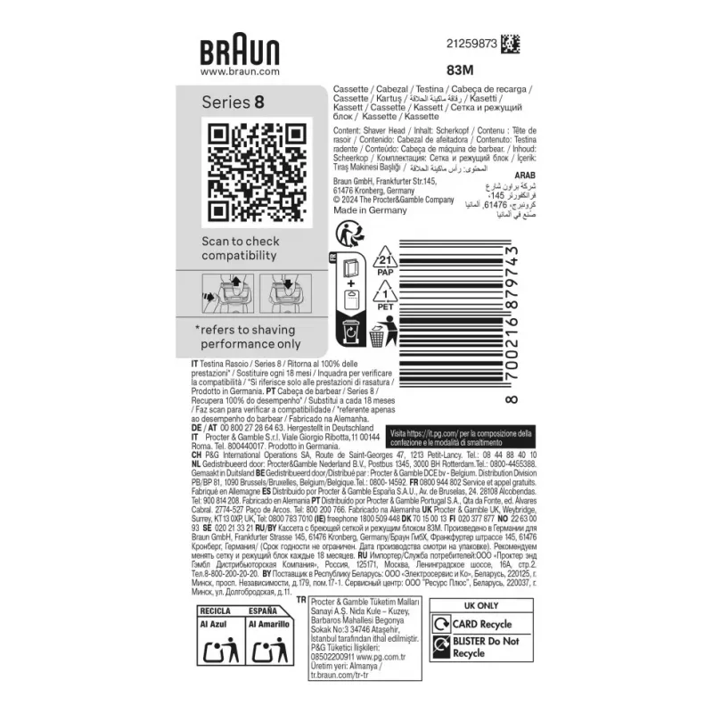 Braun Series 8 83 M strihacia hlava