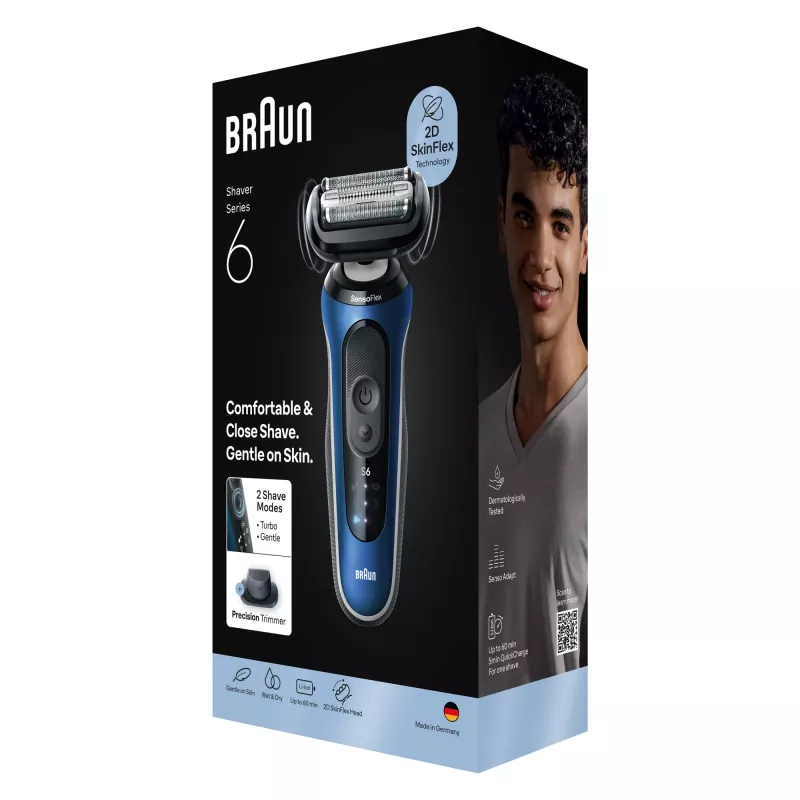 Elektrický holiaci strojček BRAUN Series 6 62-B1200S mokré & suché s integrovaným strihačom brady