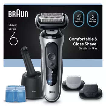 Braun Series 6 62-S7650cc strieborná - fóliový holiaci strojček s Li-Ion batériou