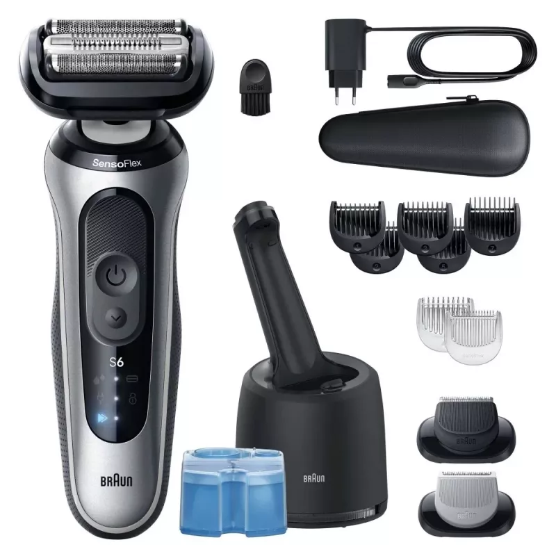 Braun Series 6 62-S7650cc strieborná - fóliový holiaci strojček s Li-Ion batériou