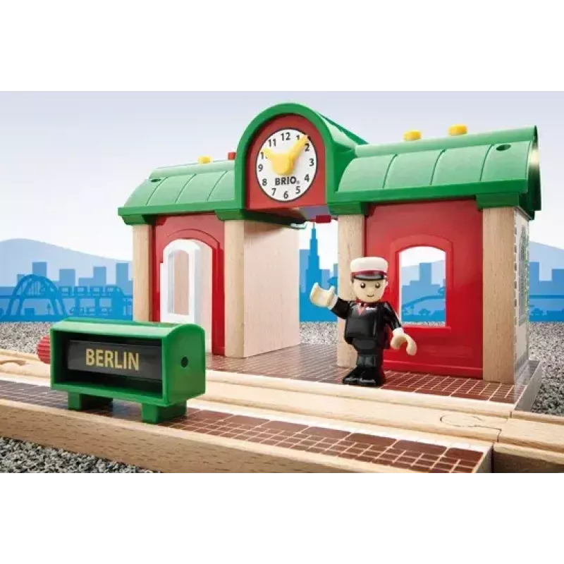 Modelová železnica Record & Play Station od Ravensburger – BRIO, 3-dielna, AA batéria, čierna/zelená/červená