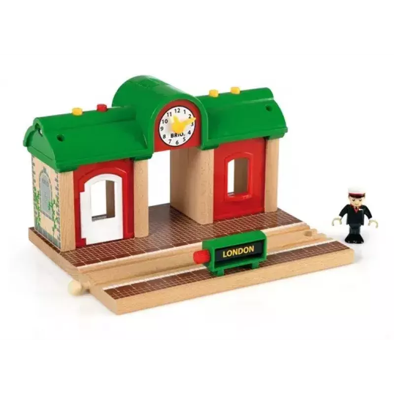 Modelová železnica Record & Play Station od Ravensburger – BRIO, 3-dielna, AA batéria, čierna/zelená/červená