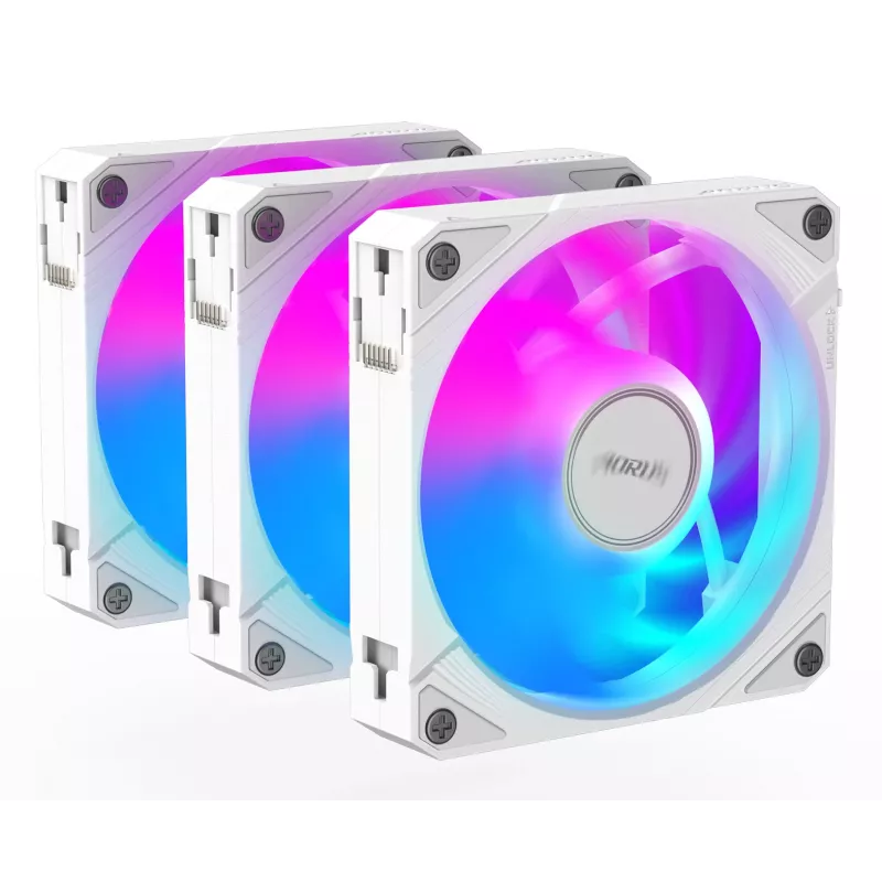 Ventilátory do skrinky Gigabyte AORUS EZ CHAIN FAN 120 ICE, 3 ks, 120 mm, biele, GP-ECFAN1203 ICE