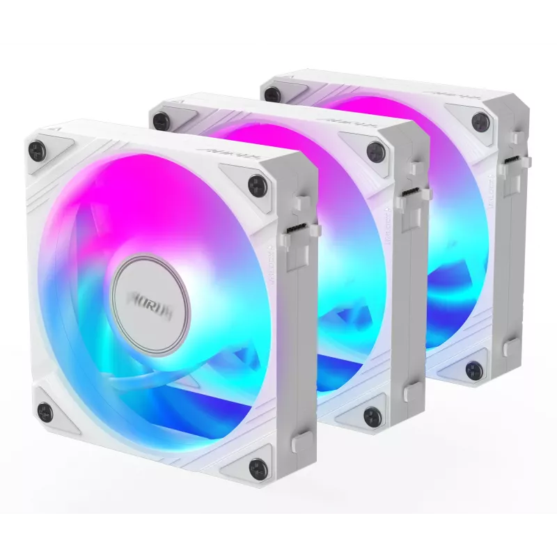 Ventilátory do skrinky Gigabyte AORUS EZ CHAIN FAN 120 ICE, 3 ks, 120 mm, biele, GP-ECFAN1203 ICE