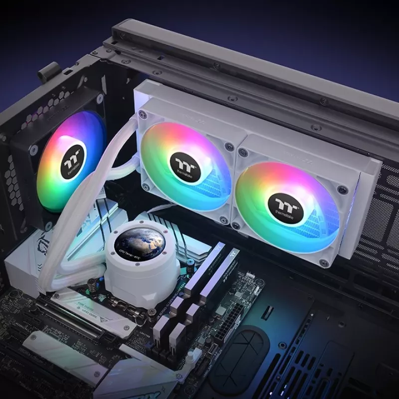 THERMALTAKE vodné chladenie – TH240 V2 Ultra ARGB Sync All-In-One kvapalinový chladič – White Edition