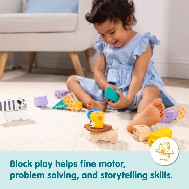 Stavebnica Spin Master Melissa & Doug Blockables Safari herná sada – figúrky a stohovateľné bloky
