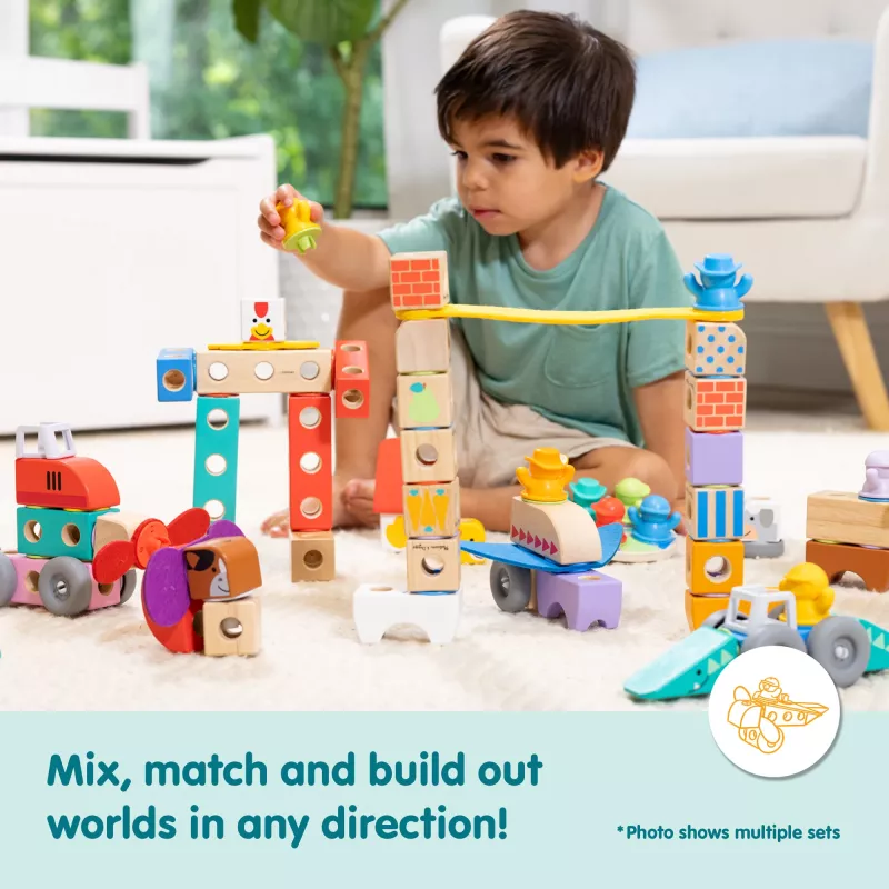 Stavebnica Spin Master Melissa & Doug Blockables Safari herná sada – figúrky a stohovateľné bloky