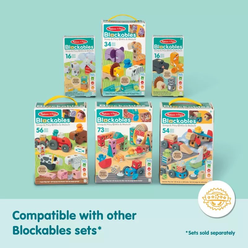 Stavebnica Spin Master Melissa & Doug Blockables Safari herná sada – figúrky a stohovateľné bloky