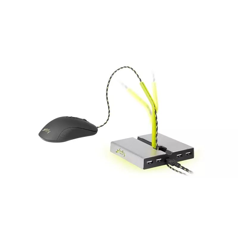 Xtrfy B1 Mouse Bungee LED držiak myši so 4-portovým rozbočovačom USB 2.0