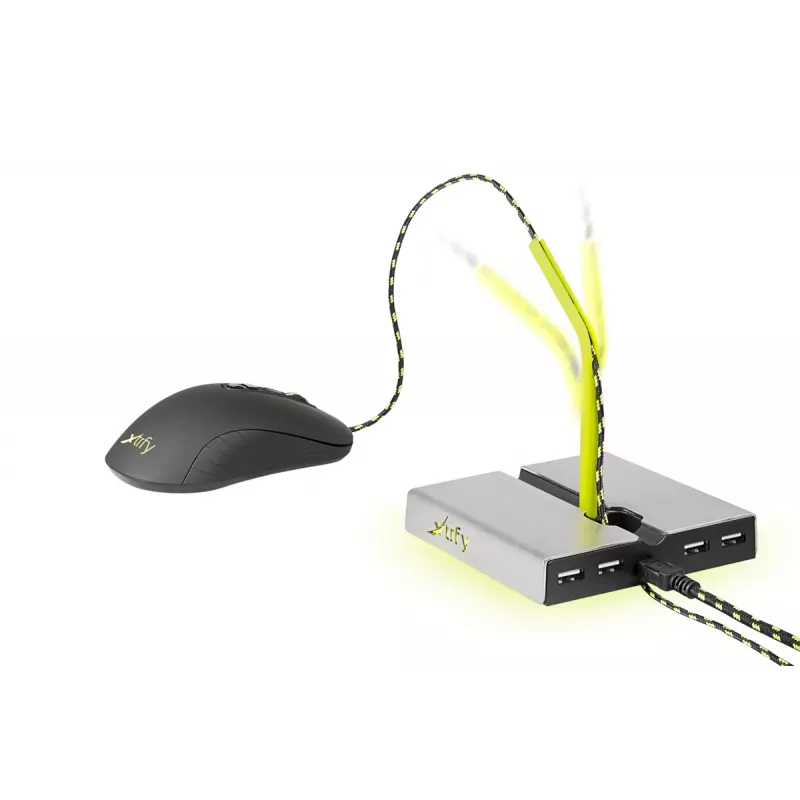 Xtrfy B1 Mouse Bungee LED držiak myši so 4-portovým rozbočovačom USB 2.0