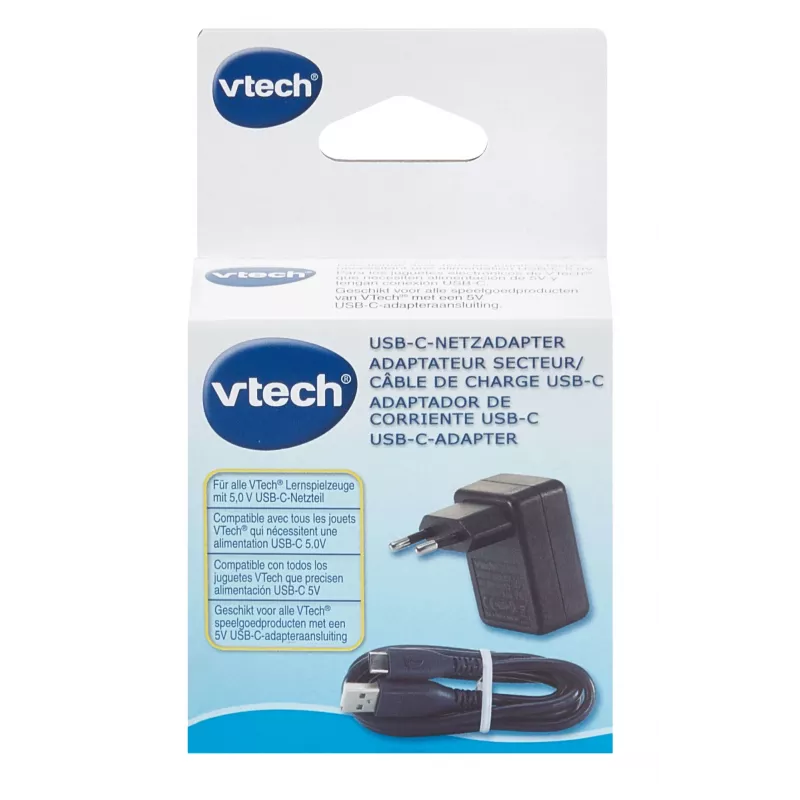 VTech napájací adaptér USB-C, 7,5 W, čierny, pre vzdelávacie hračky