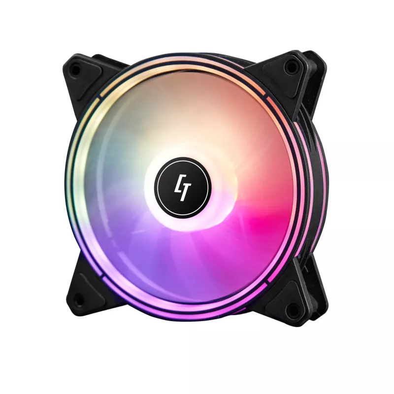 Chladiaci systém do počítača Chieftec NF-1225RGB ventilátor do počítačovej skrine 12 cm čierny 1 ks