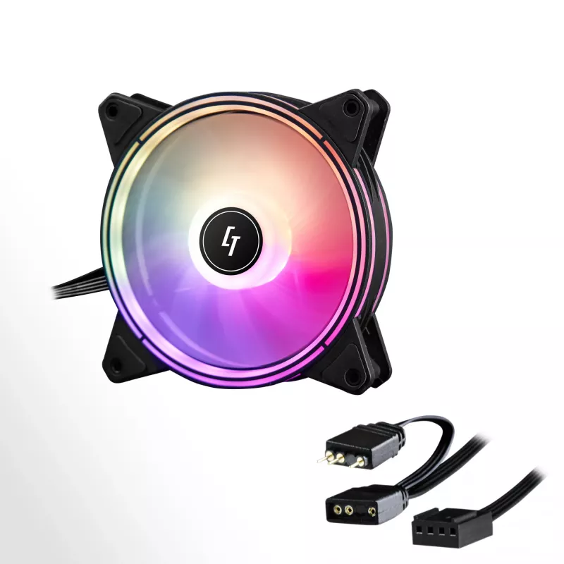 Chladiaci systém do počítača Chieftec NF-1225RGB ventilátor do počítačovej skrine 12 cm čierny 1 ks