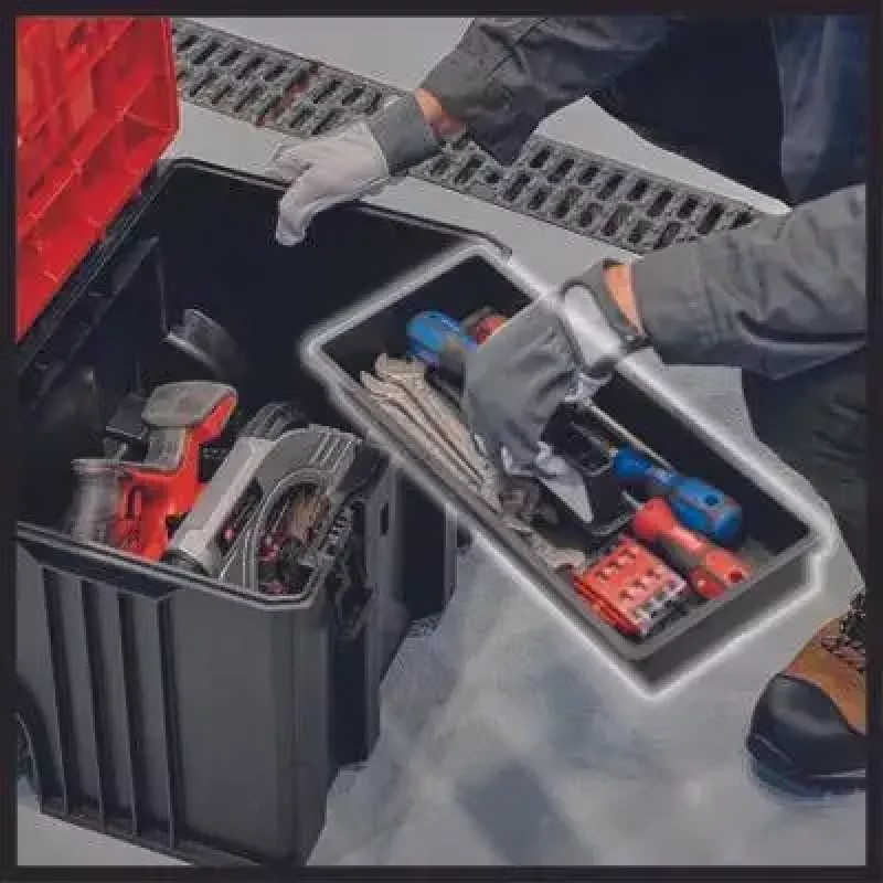 Kufrík na náradie Einhell E-Case L polypropylén čierny červený 41.5x27.3x32 cm
