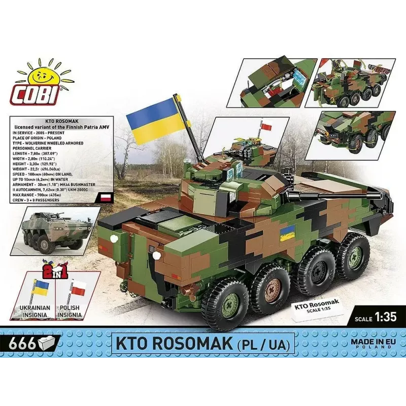 Stavebnica Cobi Armed Forces KTO Rosomak 2-in-1 (COBI-2629)