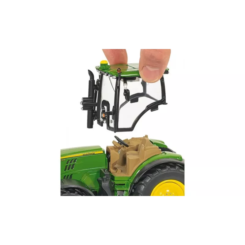 Siku John Deere 6210R, model traktora, 3 roky, kov, plast, čierna, zelená