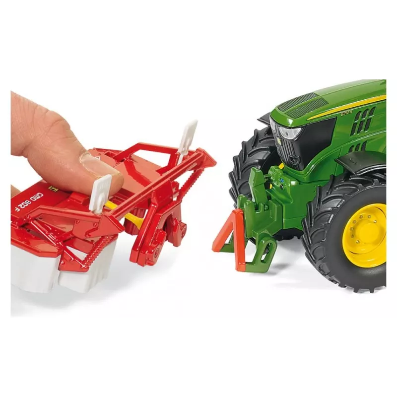 Siku John Deere 6210R, model traktora, 3 roky, kov, plast, čierna, zelená