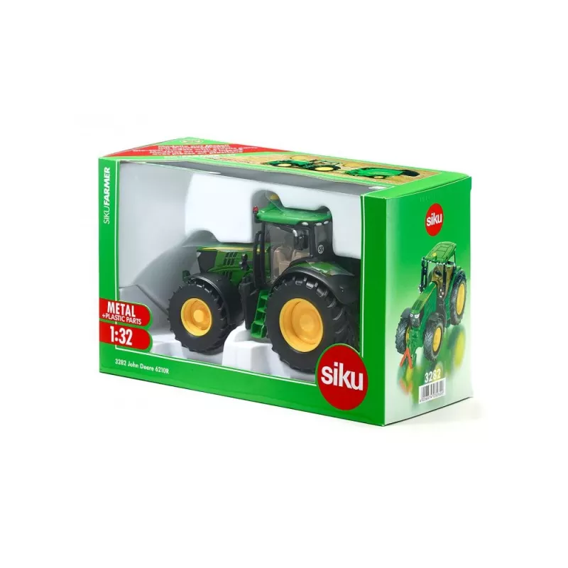 Siku John Deere 6210R, model traktora, 3 roky, kov, plast, čierna, zelená