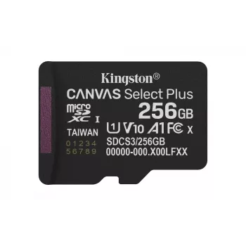 Kingston Technology 256GB micSDXC Canvas Select Plus Gen3 150R A1 samostatné balenie bez ADP