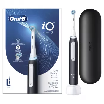 Oral-B elektrická zubná kefka pre dospelých rotačno-oscilačná zubná kefka čierna biela