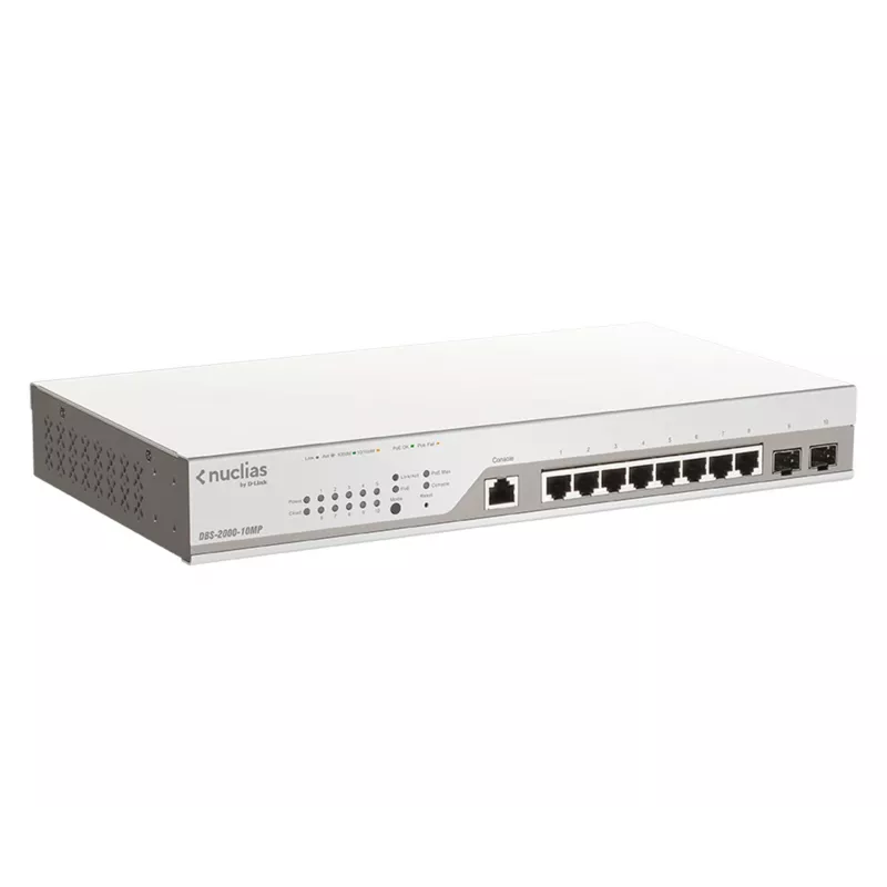D-Link 10-portový Gigabit PoE+ Nuclias Smart Managed Switch vrátane 2x SFP portov