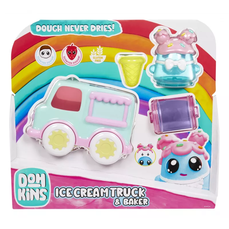 MGA Entertainment DohKins 123071-EUC zmrzlinárske auto a pekár, herná sada s modelovacou hmotou, od 3 rokov