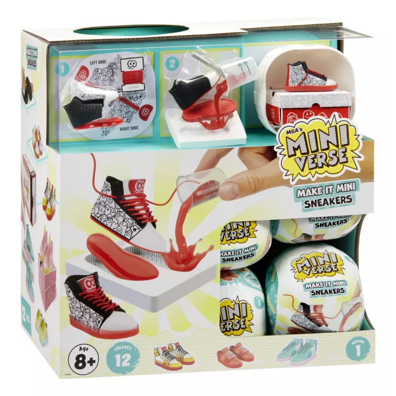 Miniverse Make It Mini Sneakers v PDQ, 8 rokov, viacfarebná, plast