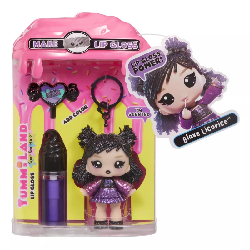 MGA Entertainment Yummiland Lip Gloss bábika Sour Sweeties - Blake Licorice