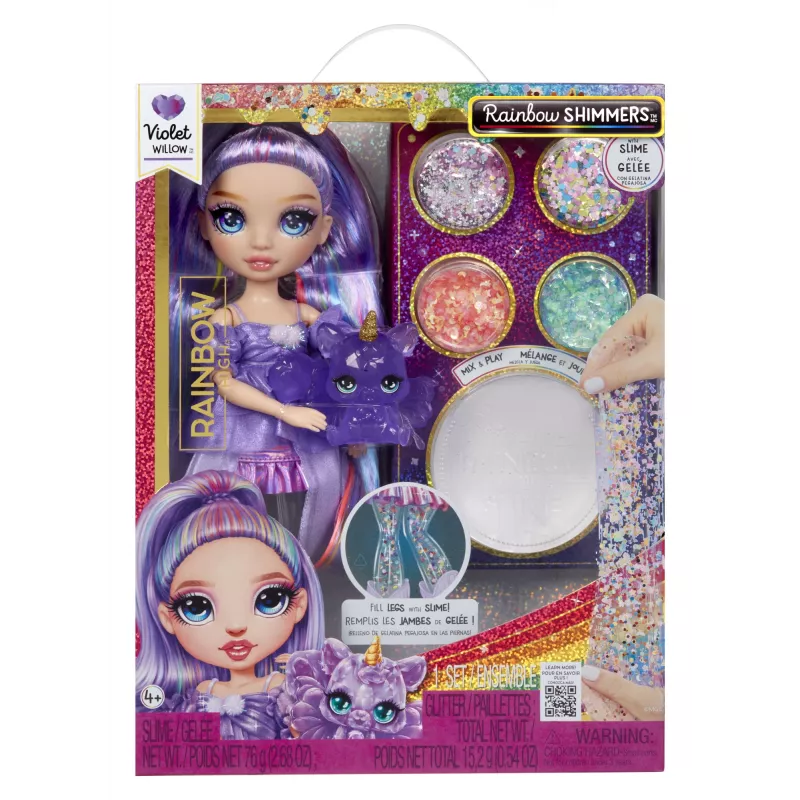 Rainbow High Rainbow Shimmers so slizom módna bábika - Violet (fialová)