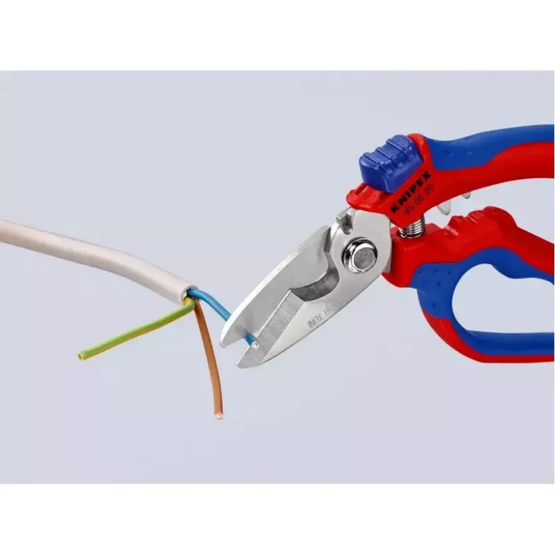 Knipex 95 05 20 SB kliešte nerezová oceľ plastová rukoväť modrá červená