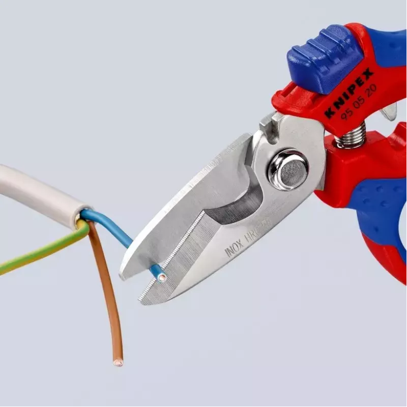 Knipex 95 05 20 SB kliešte nerezová oceľ plastová rukoväť modrá červená