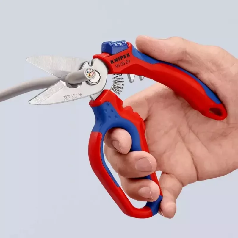 Knipex 95 05 20 SB kliešte nerezová oceľ plastová rukoväť modrá červená