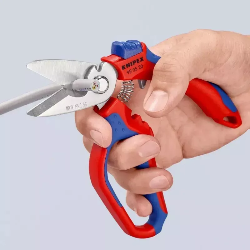 Knipex 95 05 20 SB kliešte nerezová oceľ plastová rukoväť modrá červená