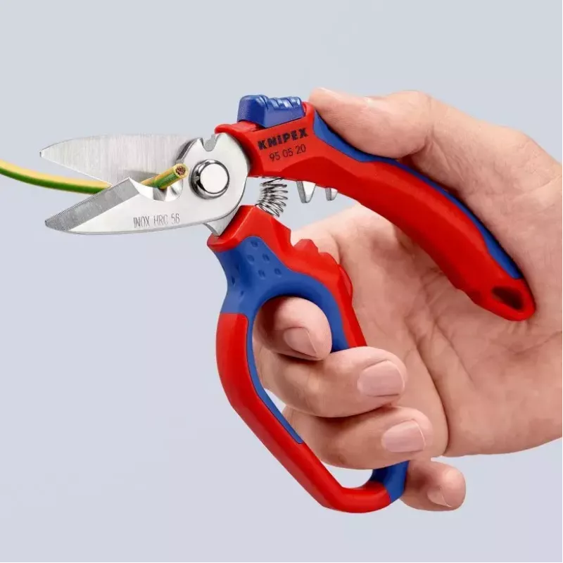 Knipex 95 05 20 SB kliešte nerezová oceľ plastová rukoväť modrá červená