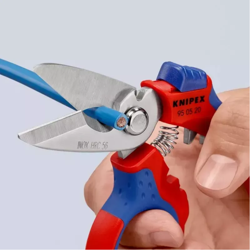 Knipex 95 05 20 SB kliešte nerezová oceľ plastová rukoväť modrá červená