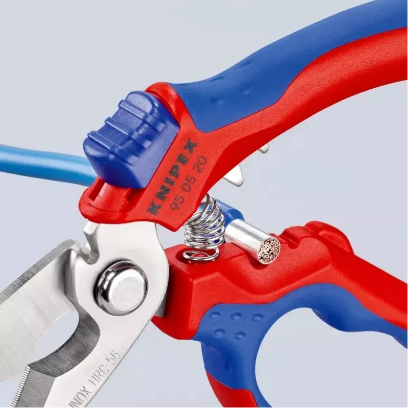 Knipex 95 05 20 SB kliešte nerezová oceľ plastová rukoväť modrá červená