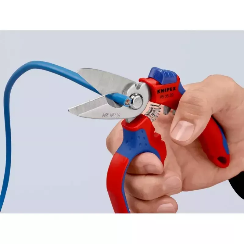 Knipex 95 05 20 SB kliešte nerezová oceľ plastová rukoväť modrá červená
