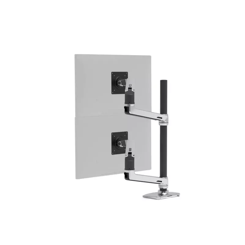 Ergotron LX séria LX Dual Stacking Arm, vysoký stĺpik 101,6 cm, hliník, svorka, 20 kg