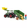 Traktor s prívesom Schleich FARM WORLD 42608 čierna zelená červená žltá