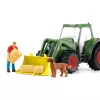 Traktor s prívesom Schleich FARM WORLD 42608 čierna zelená červená žltá