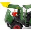 Traktor s prívesom Schleich FARM WORLD 42608 čierna zelená červená žltá