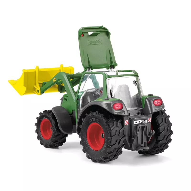 Traktor s prívesom Schleich FARM WORLD 42608 čierna zelená červená žltá