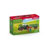 Traktor s prívesom Schleich FARM WORLD 42608 čierna zelená červená žltá