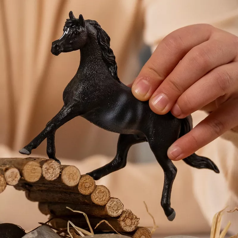 schleich HORSE CLUB arabský žrebec, 5 rok(y), kone, čierna, sivá, biela, plast