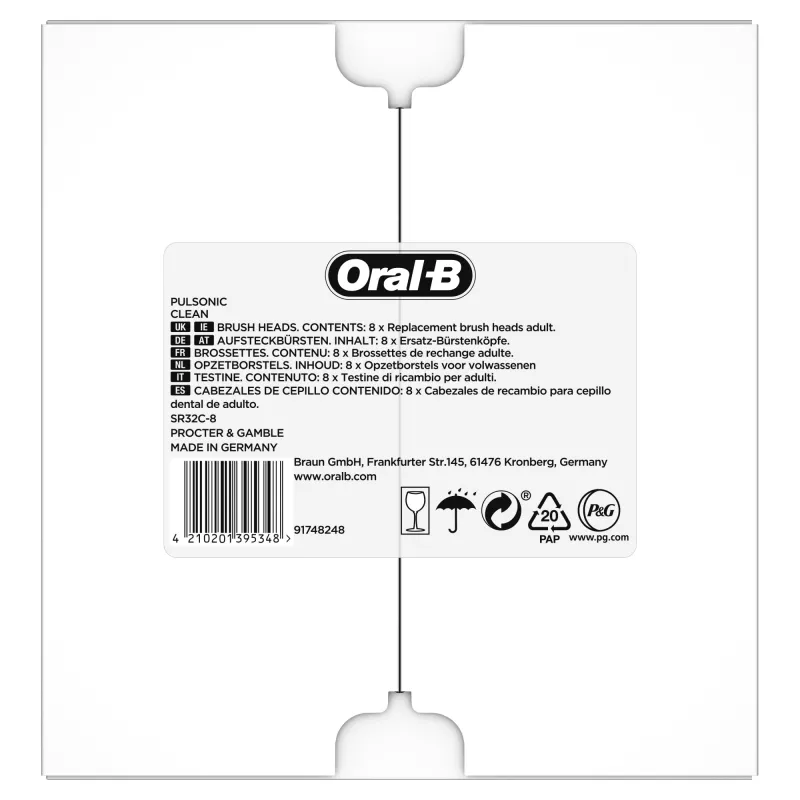 Oral-B Pulsonic Clean 81748491 hlavica zubnej kefky 8 ks biela