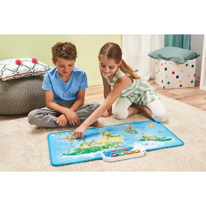 VTech interaktívna mapa sveta, 6 rokov, so zvukom, batérie potrebné, AA, viacfarebná