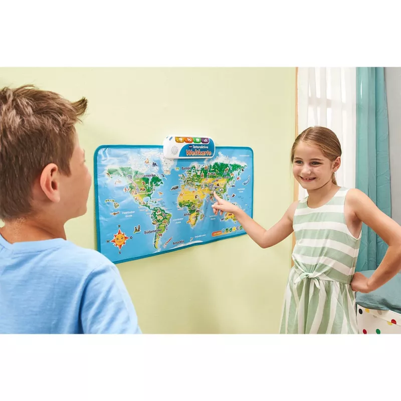 VTech interaktívna mapa sveta, 6 rokov, so zvukom, batérie potrebné, AA, viacfarebná