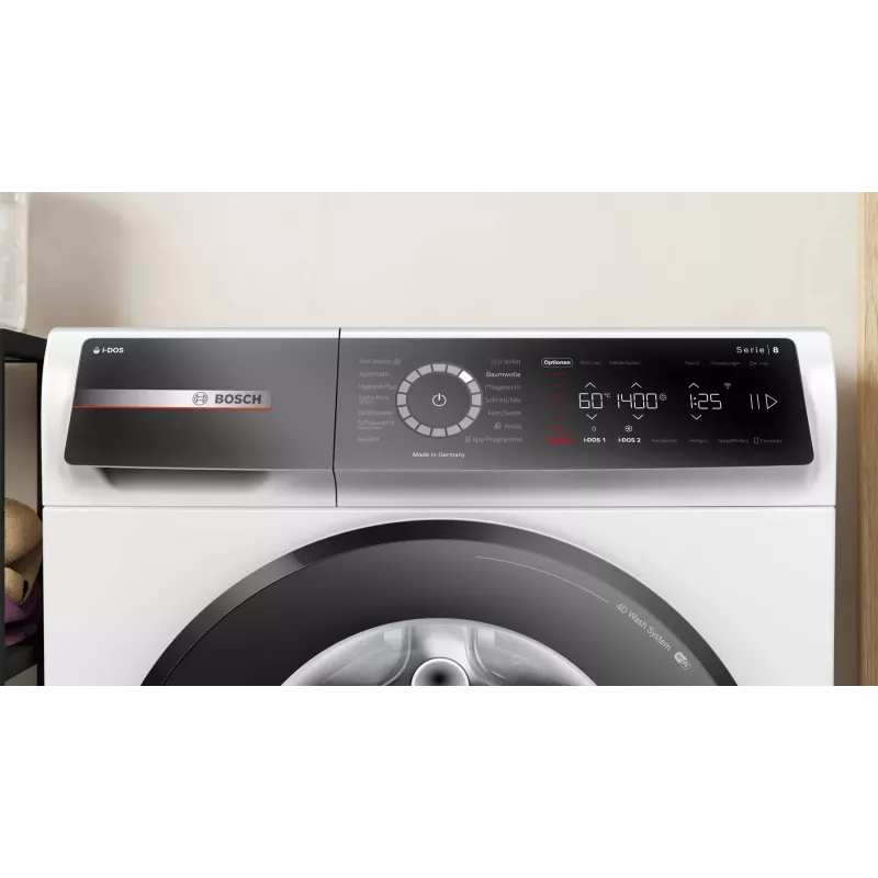 Bosch Serie 8 WGB244A40 práčka s predným plnením, 9 kg, 1400 ot./min, i-Dos, biela/čierna