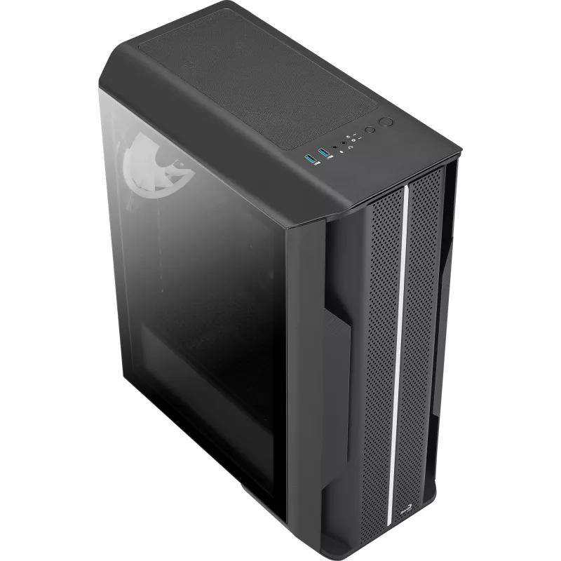 Aerocool Splinter Duo-G-BK-v1 ATX Mid Tower skriňa, tvrdené sklo, čierna