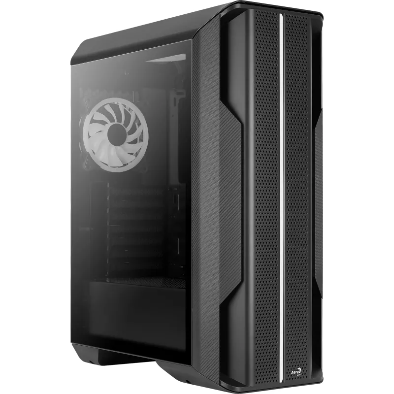 Aerocool Splinter Duo-G-BK-v1 ATX Mid Tower skriňa, tvrdené sklo, čierna